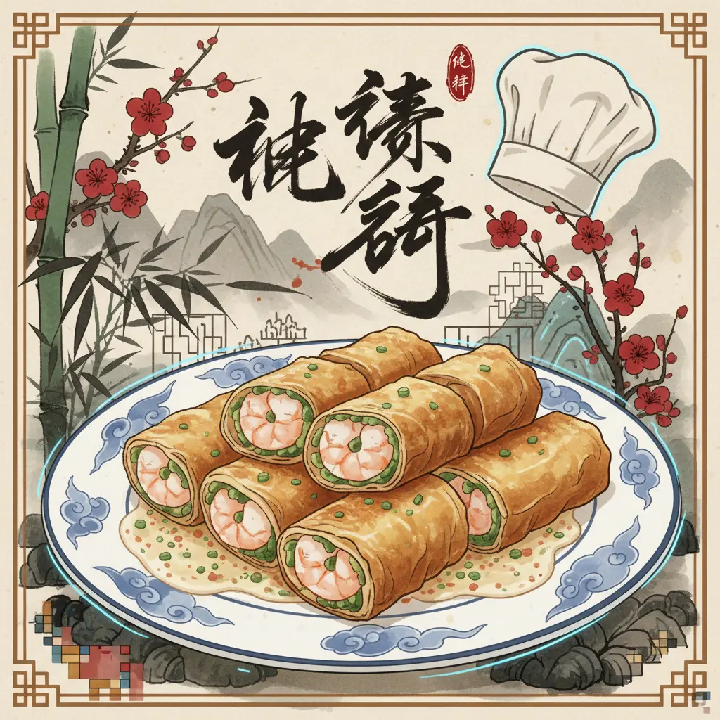 陳師傅 - 香煎鮮蝦腐皮卷